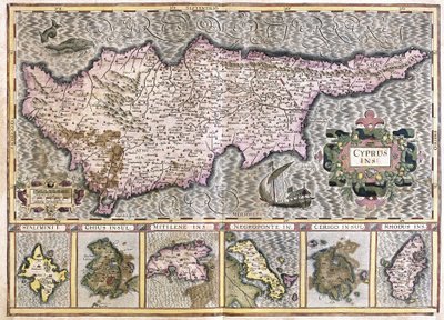 塞浦路斯和Stalimini（Lemnos）群岛、Chios、Mitilene、Negroponte、Cerigo和Rhodus（雕刻）。 作者 杰拉杜斯·墨卡托