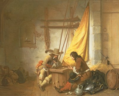 士兵们玩Tric-Trac，1653年 作者 Gerbrand van den Eeckhout