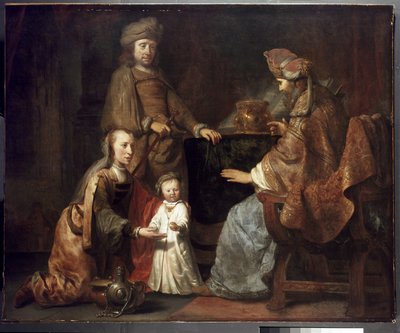 17世纪，汉娜带着婴儿塞缪尔来到以利 作者 Gerbrand van den Eeckhout