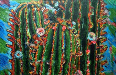 盛开的仙人掌，2013 年（布面油画） 作者 格哈特·伊斯林豪斯