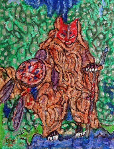 狐狸巫师》，2020 年（布面油画） 作者 格哈特·伊斯林豪斯