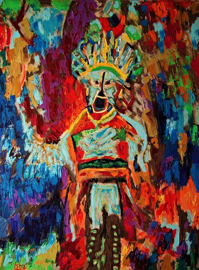 印加巫师》，2019 年（布面油画） 作者 格哈特·伊斯林豪斯