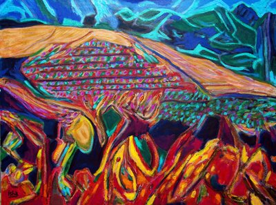 毗湿奴葡萄园》，2022 年（布面油画） 作者 格哈特·伊斯林豪斯