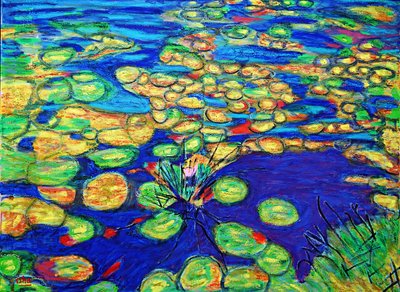 睡莲》，2019 年，布面油画 作者 格哈特·伊斯林豪斯