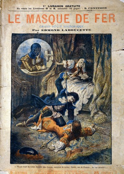 Le Masque de Fer，Edmond Ladoucette的小说封面，于19世纪末分期出版 作者 杰里尔