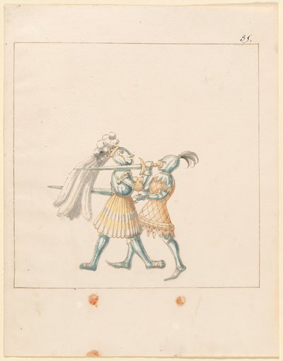 Freydal, 《马克西米利安一世皇帝的比武和锦标赛》：徒步战斗（比武）（第三卷）：图版165 作者 德国 16 世纪