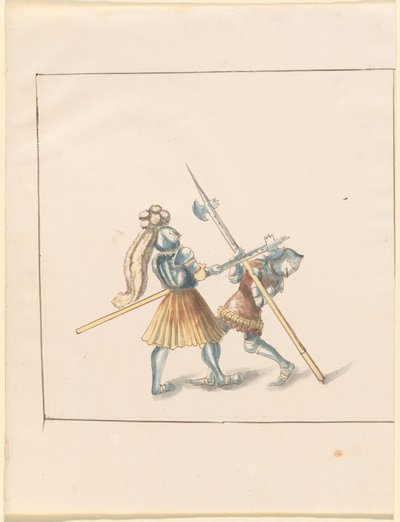 Freydal, 《马克西米利安一世皇帝的比武和锦标赛》：徒步战斗（比武）（第三卷）：图版142 作者 德国 16 世纪