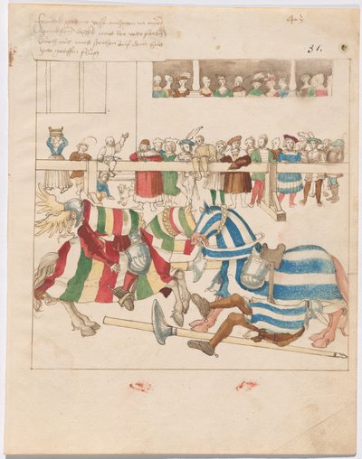 用固定的盾牌进行模拟战争竞赛 作者 German 16th Century