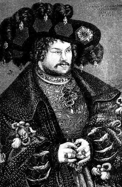 乔阿希姆一世·内斯特（Joachim I Nestor 1484-1535）的肖像，勃兰登堡选人卢卡斯·克拉纳赫（Lucas Cranach）之后抄袭。 E，15世纪 作者 德国大师