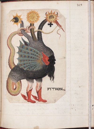 Python来自：炼金术和玫瑰十字会纲要，约1760年 作者 德国大师
