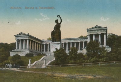 慕尼黑巴伐利亚雕像和 Ruhmeshalle。明信片寄于 1913 年。 作者 德国摄影师