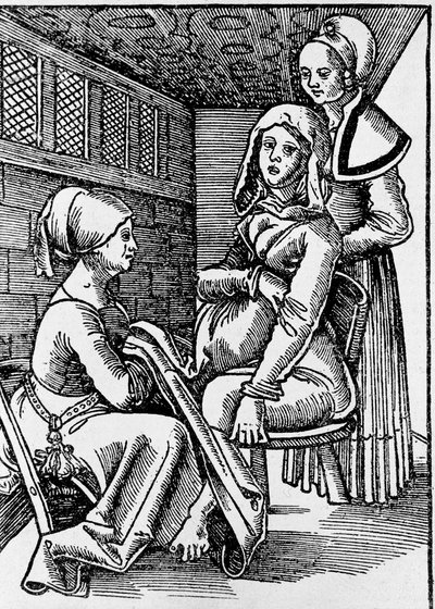 A childbirth (xylography 作者 德国学校