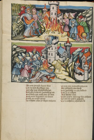 来自Weltchronik女士33的Abimelech照明。 137v，c.1400-10（蛋彩画，金银漆，羊皮纸上的墨水） 作者 德国学校
