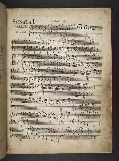 添加 MS 41631 f.2r 奏鸣曲 I，乐谱，选自路德维希-凡-贝多芬的《Drei Sonaten fürs Klavier dem Hochwürdigsten Erzbischofe und Kurfürsten zu Köln Maximilian Friedrich... 作者 德国学校