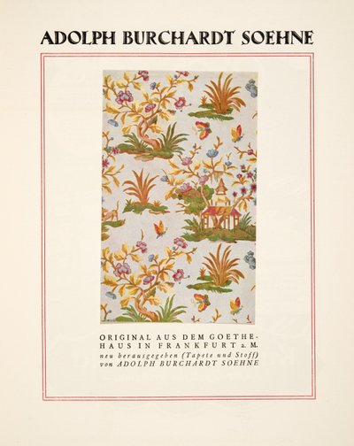 Adolph Burchardt Soehne 的广告，选自《Styl》，1922 年出版（pochoir 印刷品） 作者 德国学校
