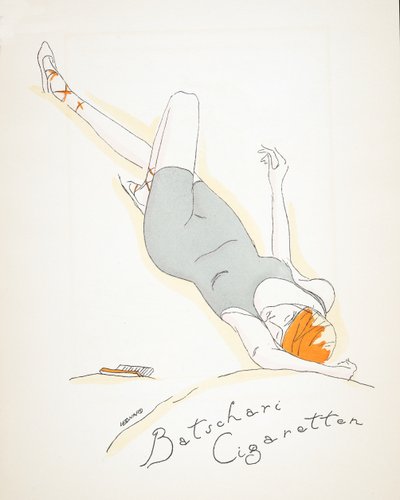 Batschari Cigaretten "广告，选自《Styl》，1922 年出版（pochoir 印刷品） 作者 德国学校
