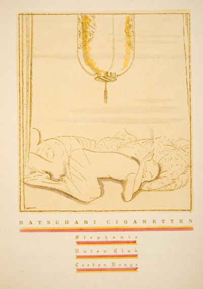 Batschari Cigaretten "广告，选自《Styl》，1922 年出版（pochoir 印刷品） 作者 德国学校