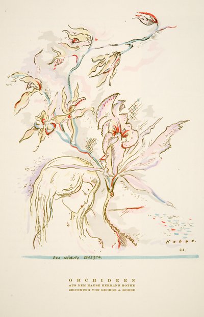广告 "Orchideen aus dem Hause Hermann Roth"，选自《Styl》，1922 年出版（pochoir 印刷品） 作者 德国学校