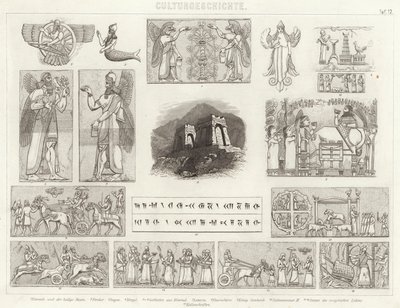 Ancient Assyria. Illustration for Bilder-Atlas (engraving) 作者 德国学校
