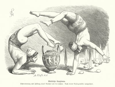 古希腊女杂技演员（版画） 作者 德国学校