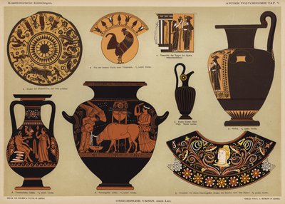 Ancient Greek polychrome vases (colour litho) 作者 德国学校