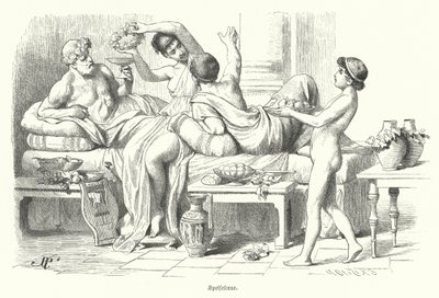 Ancient Greeks feasting (engraving) 作者 德国学校