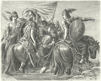 Arrival of the Hungarians in their new homeland (engraving) 作者 德国学校