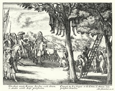 詹姆斯二世和阿瓦克斯公爵对爱尔兰新教徒的暴行，1689年 作者 德国学校