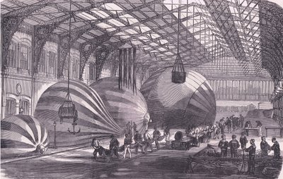 Balloon manufactory, Cassells History of the War between France and Germany published by Cassell and Company Limited, c.1890 (litho) 作者 德国学校