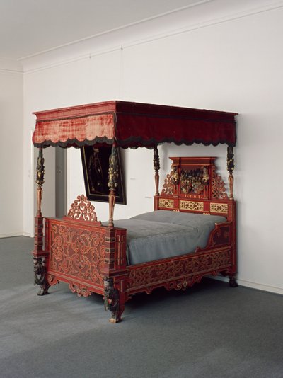 Landgrave Moritz的床与家庭冠，c.1607 作者 德国学校