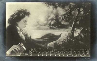 贝多芬第十四钢琴奏鸣曲（月光奏鸣曲）（石版画） 作者 德国学校