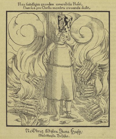 1415年7月6日，波希米亚基督教改革者扬·胡斯（Jan Hus）被焚死在康斯坦斯的火刑柱上 作者 德国学校