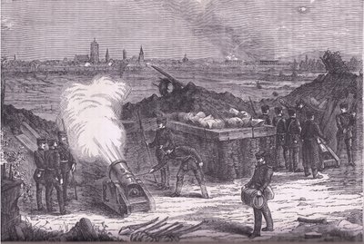 Bombardment of Schelestadt, Cassells History of the War between France and Germany published by Cassell and Company Limited, c.1890 (litho) 作者 德国学校