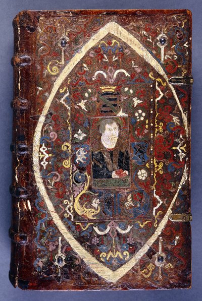 带有马丁·路德（1483-1546）肖像的书的封面 作者 德国学校