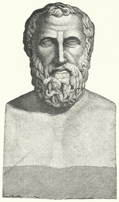 古希腊诗人 Archilochus 的半身像（雕刻） 作者 德国学校