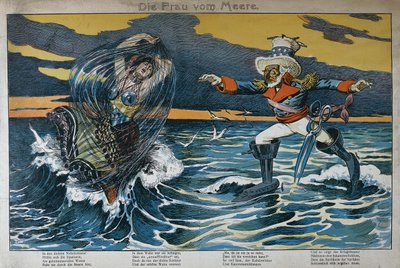 关于西班牙 - 美国战争的漫画，1898年 作者 德国学校