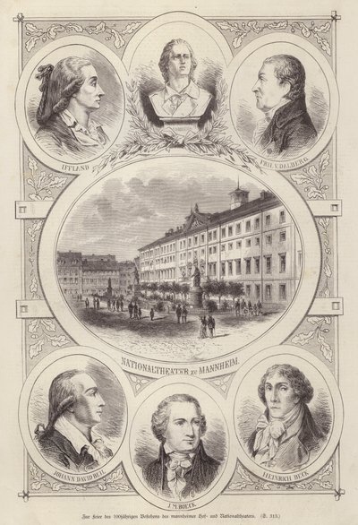 Centenary of the Court and National Theatres, Mannheim, Germany (engraving) 作者 德国学校
