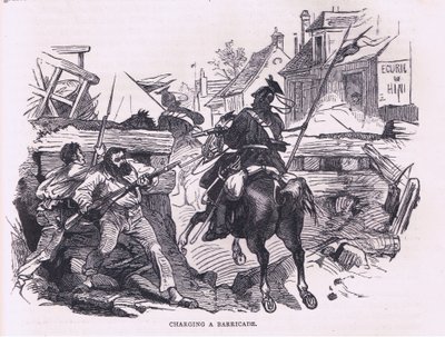 冲锋陷阵，《卡塞尔法德战争史》，由卡塞尔有限公司出版，约1890年（石印）。 作者 德国学校