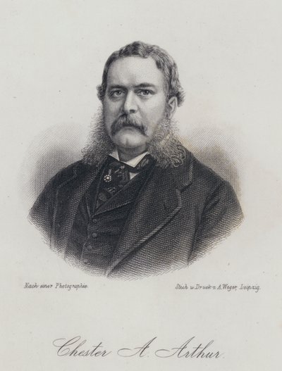 Chester A Arthur，美国政治家和美国第 21 任总统（版画） 作者 德国学校