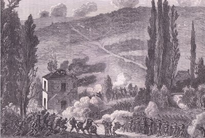 Combat at Chatillon, Cassells History of the War between France and Germany published by Cassell and Company Limited, c.1890 (litho) 作者 德国学校