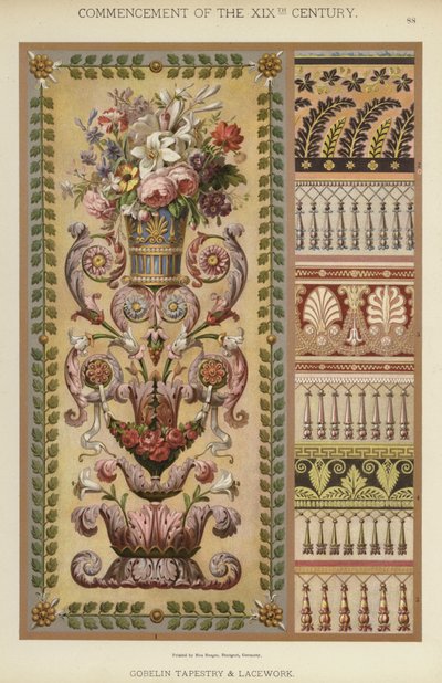 十九世纪开始，哥白林挂毯和花边（彩色石版画） 作者 德国学校