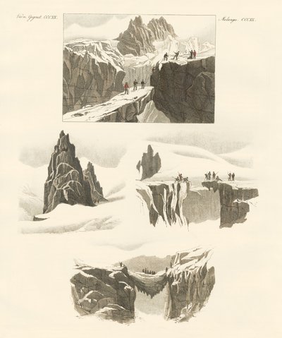 关于勃朗峰的上升（彩色雕刻） 作者 德国学校
