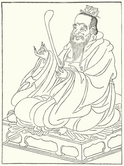 中国古代哲学家孔子（公元前 551-479 年）（版画） 作者 德国学校