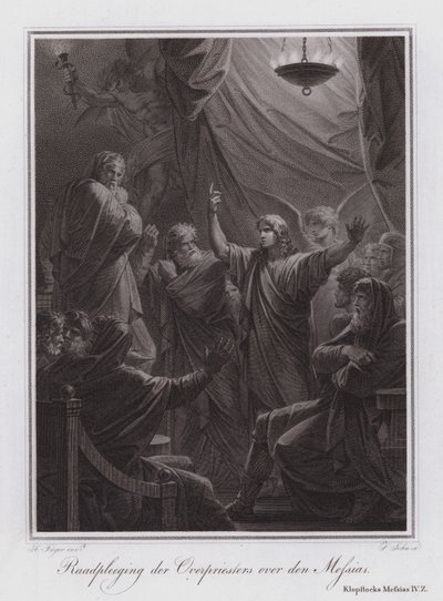 Consultation of the High Priest about the Messiah (engraving) 作者 德国学校