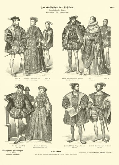 法国皇室和贵族的服装，16世纪 作者 德国学校