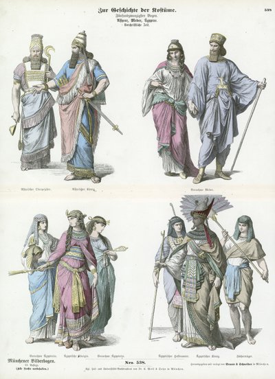 古代亚述人，米底人和埃及人的服装 作者 德国学校