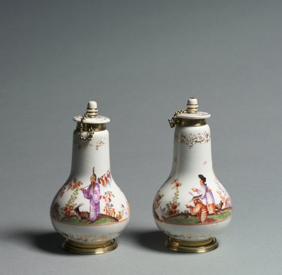带盖的烧瓶，制造商，德国迈森瓷器厂，约1720-1723年 作者 德国学校