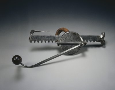Cranequin，约1528年（带有亚麻线和木柄的钢） 作者 德国学校
