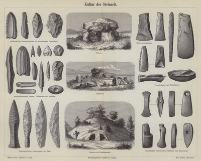 石器时代的文化（版画） 作者 德国学校
