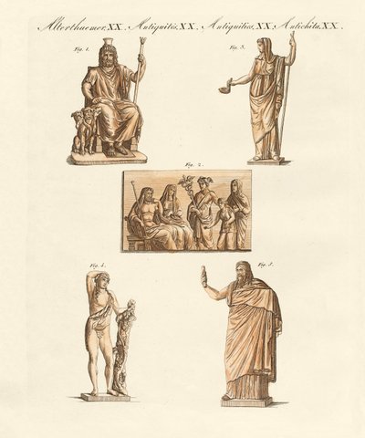 希腊人和罗马人的神明（彩色雕刻） 作者 德国学校